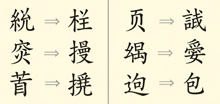 중국어-간체-번체