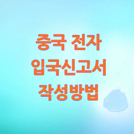 중국-전자-입국신고서