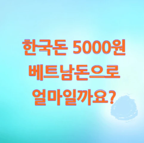 5000원-베트남돈