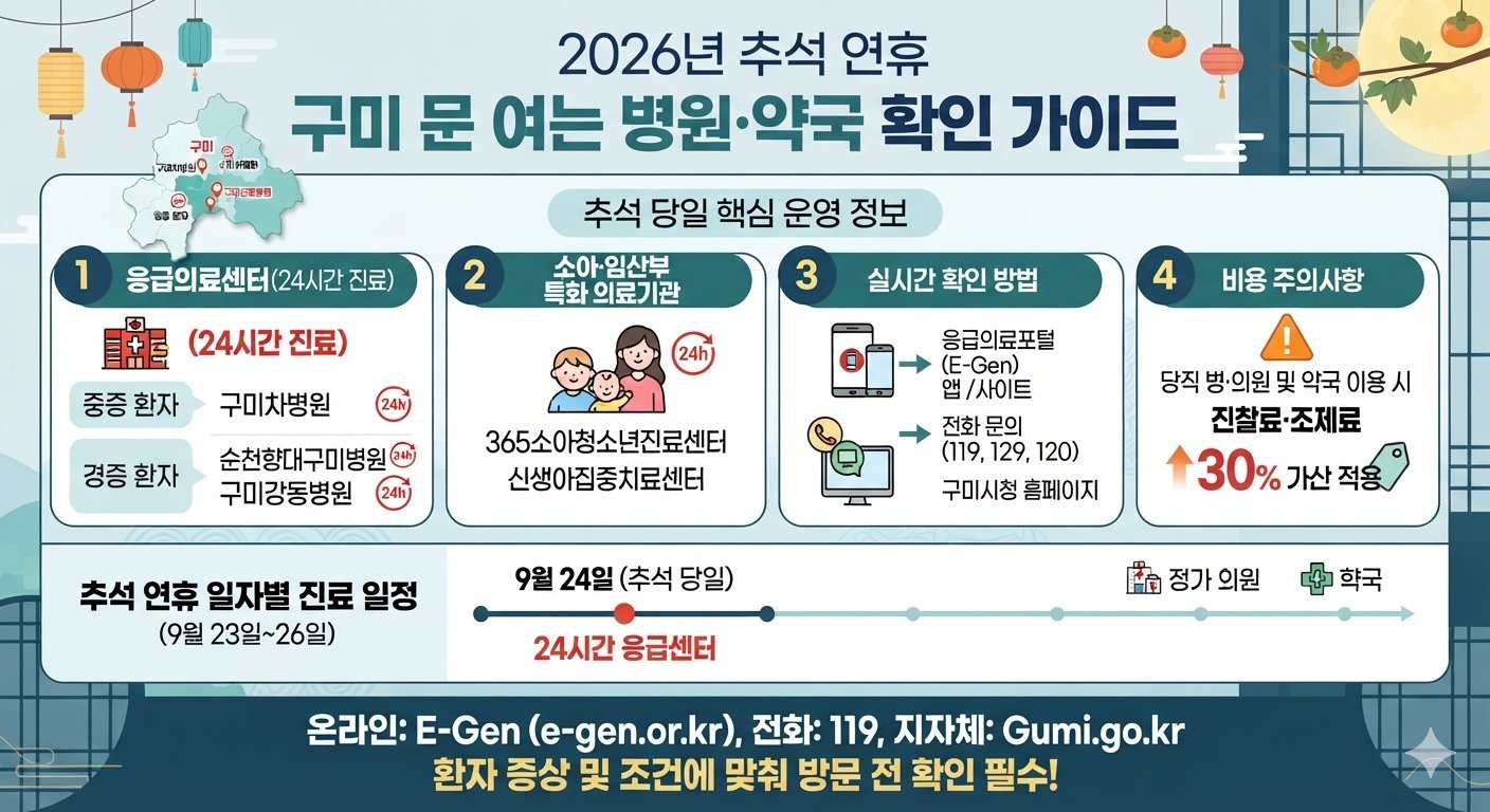 구미 추석 당일 문 여는 병원 확인